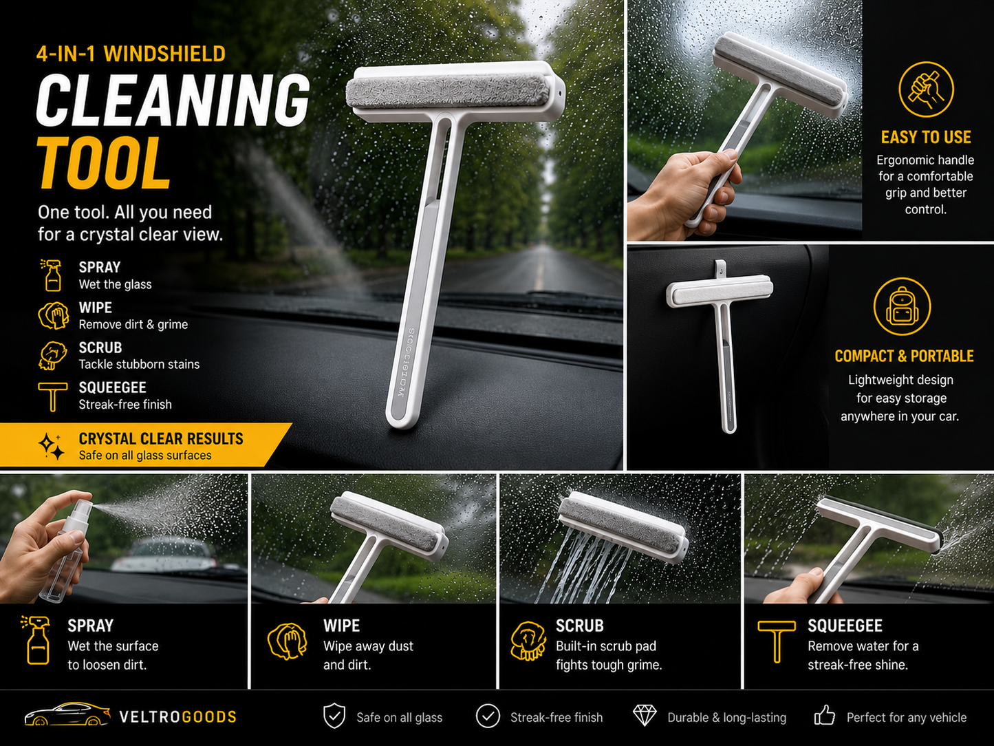 4-In-1 Windshield Cleaning Tool