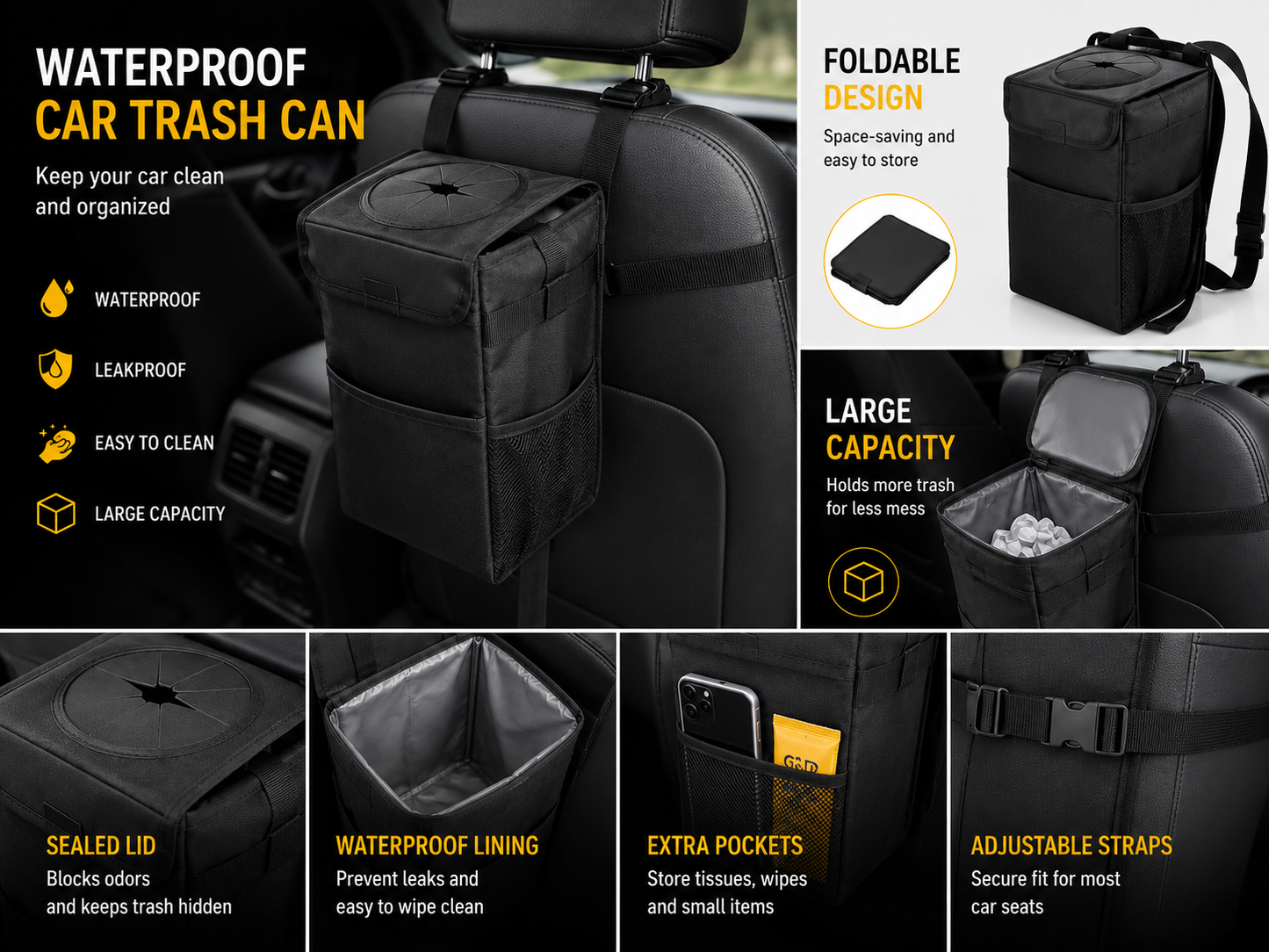 Waterproof Car Trash Can