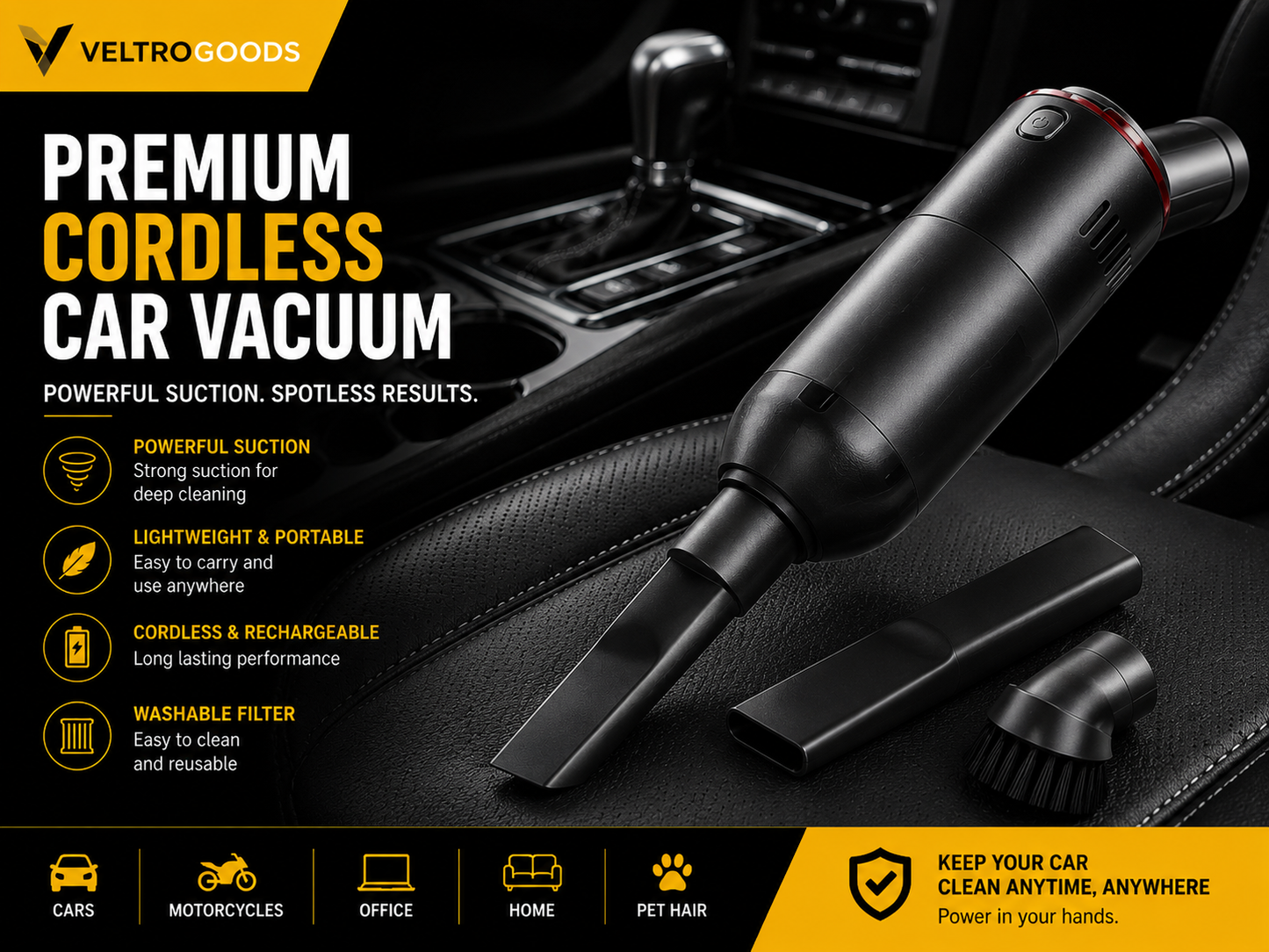Premium Handheld Car Vacuum